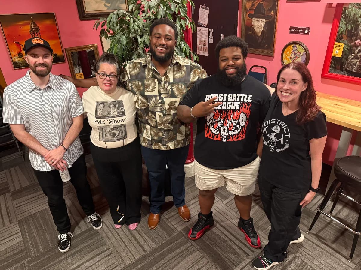 Keaton Ford, Jordan Euell, Megan Metzer, and Yarnmaze at Hecklers' Happy Hour